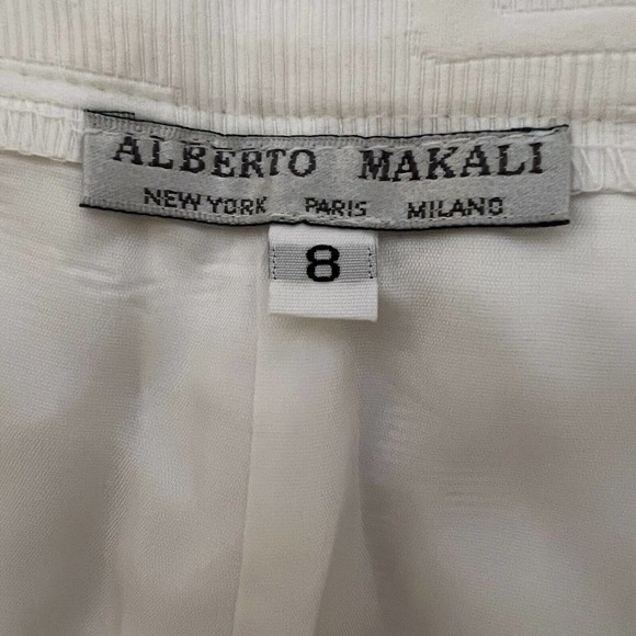 Alberto Makali Cream Abstract Textured Patterned High Waist Flat Front Pants - 8 - Picture 4 of 10